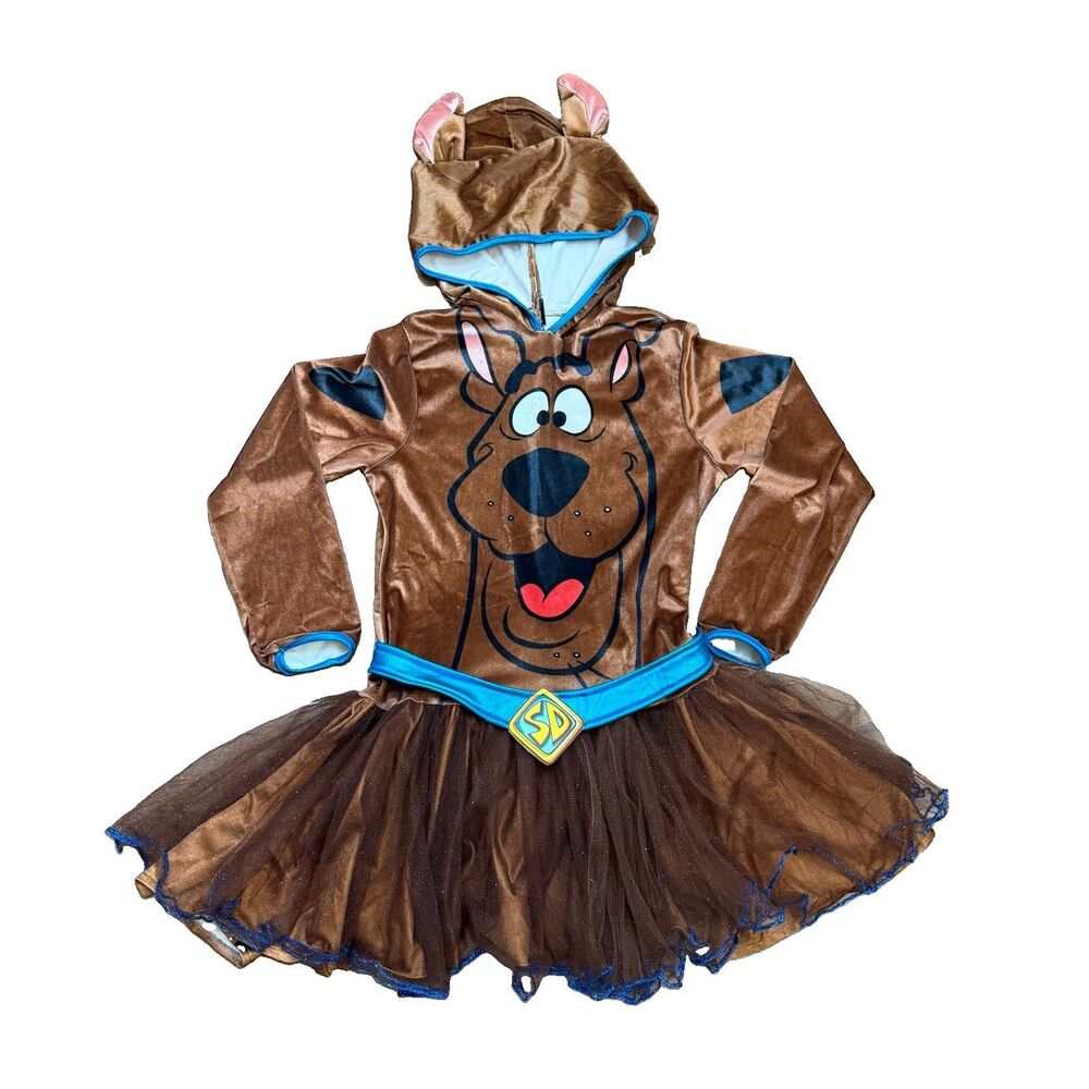 Rubies Scooby Doo Dog Girls L Halloween Costume Dress Tutu Tulle Hooded 14/16